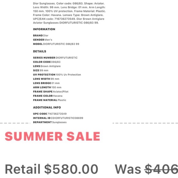 DIOR FUTURISTIC HAVANA MIRROR SUNGLASSES - Picture 8 of 16